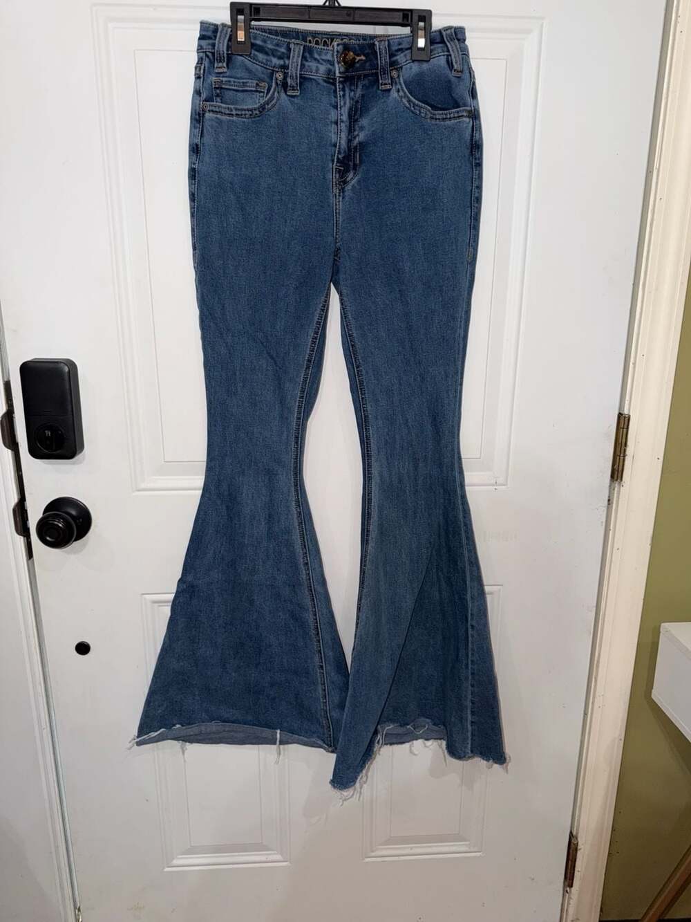 Rock & Roll High Rise Bell Bottom Jeans Size 27x34 Blue Denim